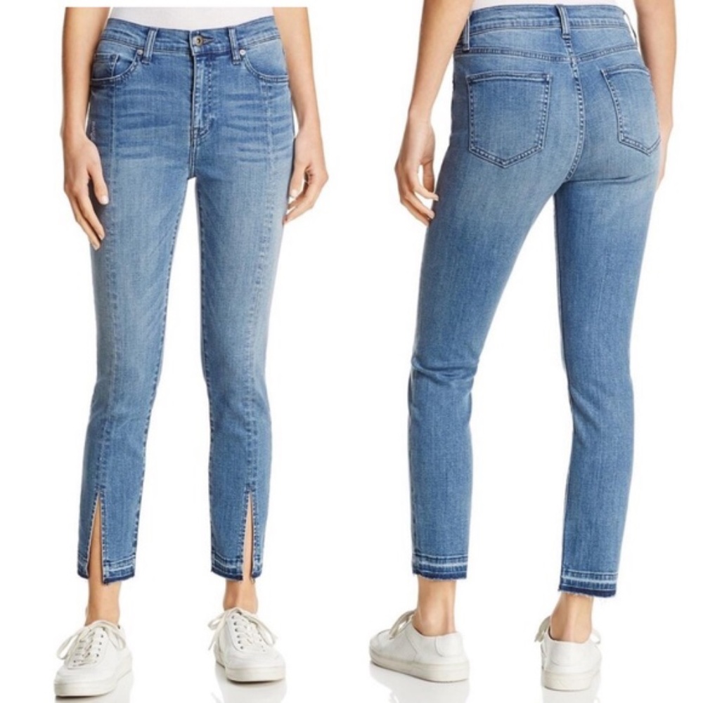 Pistola Demi High Rise Split Raw Hem Jeans